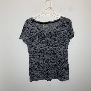 Xersion Womens M Grey/Black Short Sleeve Shirt